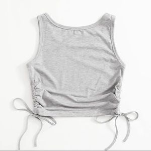 Drawstring  Crop Tank Top